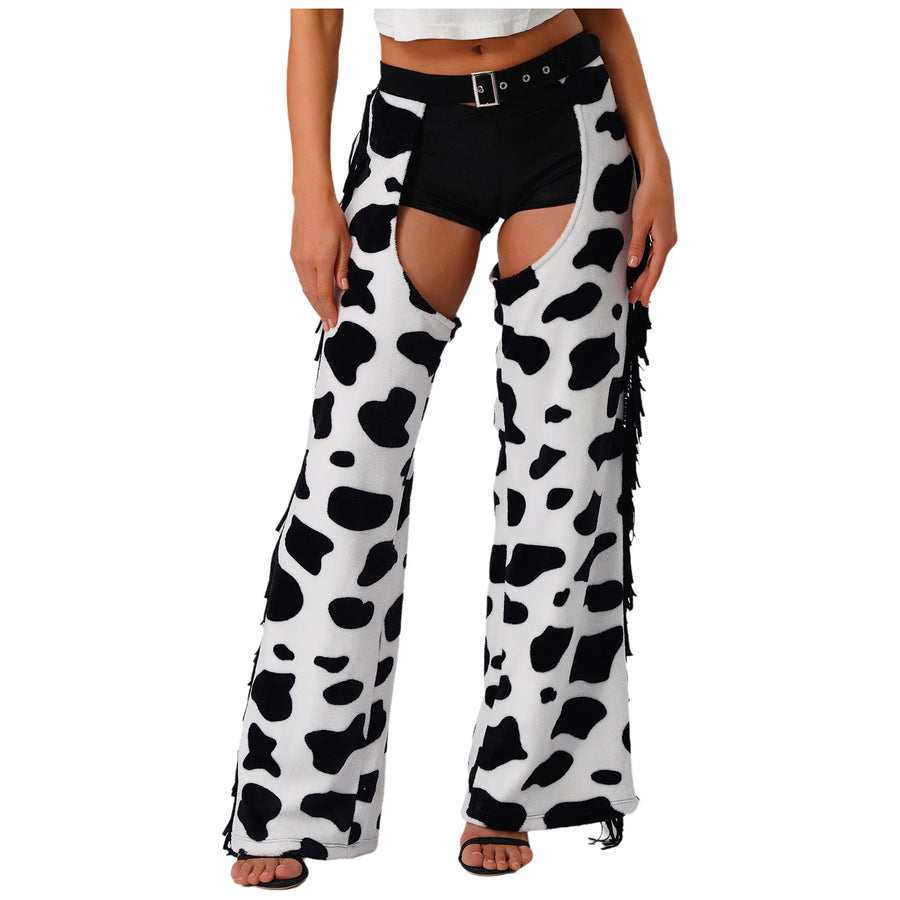 Pantalon Cow-Girl Imprimé Vache à Franges – vue 2