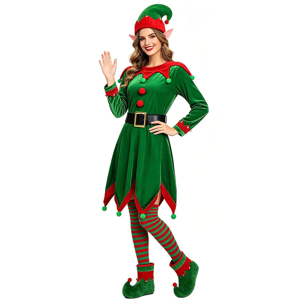 Déguisement Lutine de Noël Femme – Robe Verte S à XXL