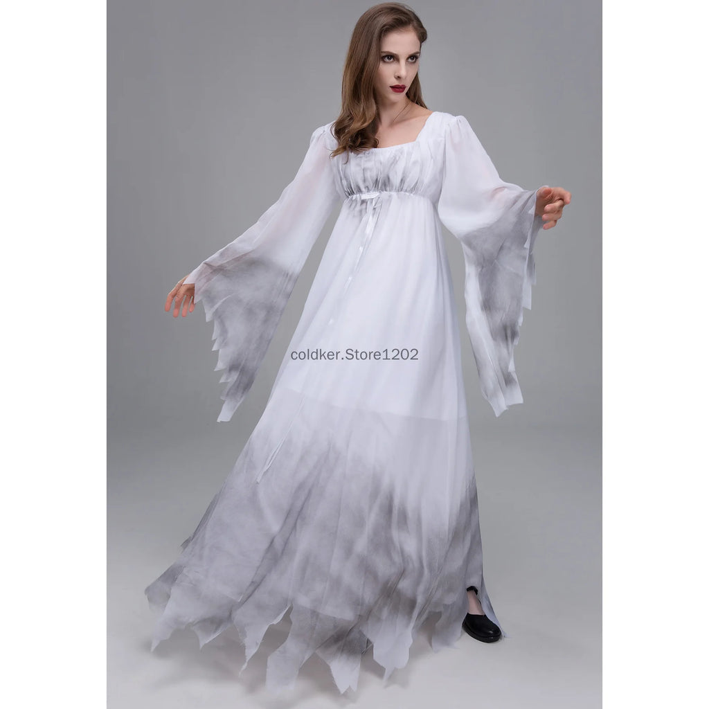 Déguisement Mariée Fantôme pour Femme — Robe Blanche Gothique – vue 4