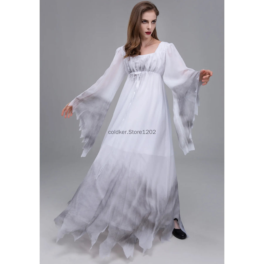 Déguisement Mariée Fantôme pour Femme — Robe Blanche Gothique – vue 4