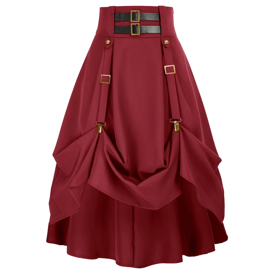 Jupe Médiévale Gothique Asymétrique – Tenue de Pirate Steampunk Femme