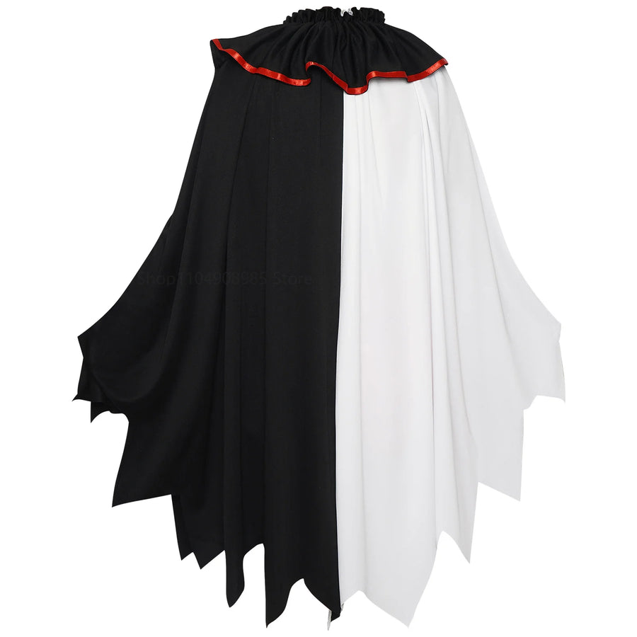 Cape Clown Effrayant Noire et Blanche – Adulte – vue 3