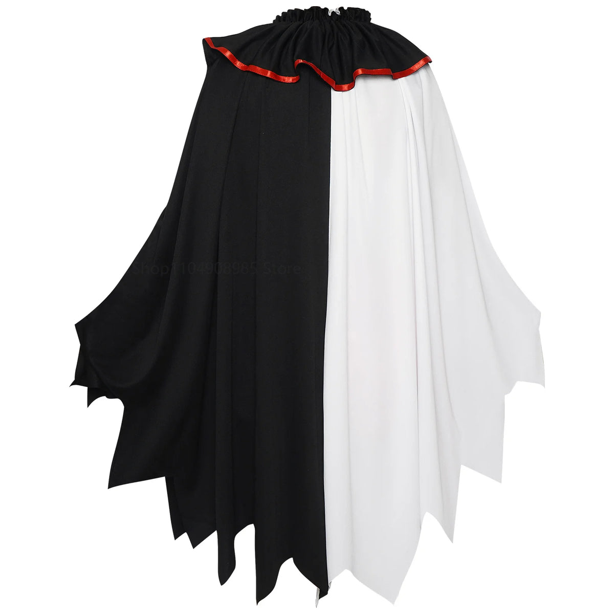 Déguisement Clown Effrayant avec Cape Noir et Blanc