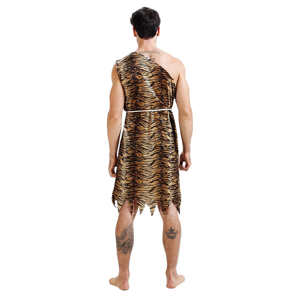 Déguisement Homme des Cavernes Couple Imprimé Tigre – vue 2