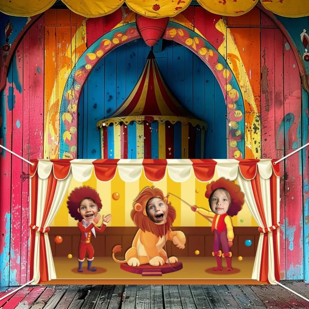 Toile de fond animaux cirque Carnaval – vue 6