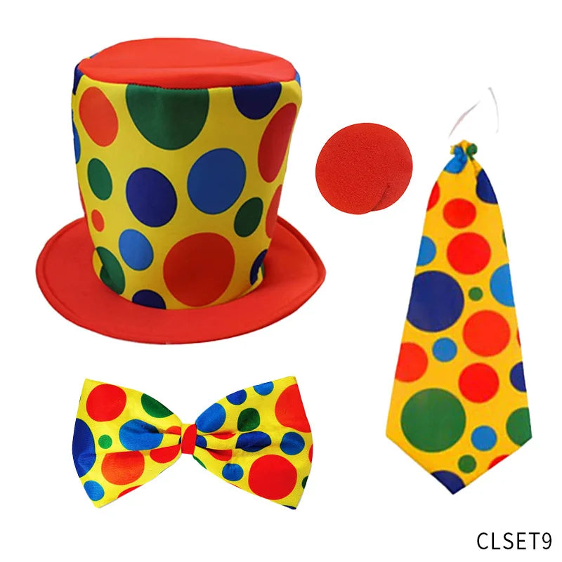 Kit Clown – Nez, Perruque, Nœud Papillon et Chapeau