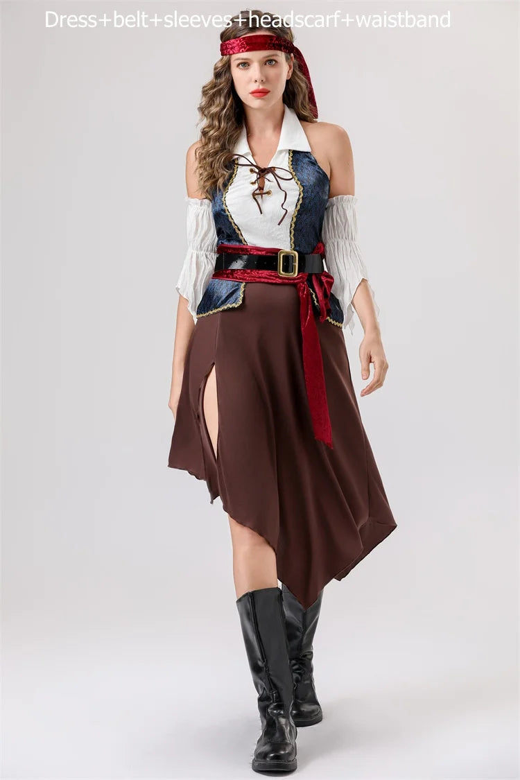 Déguisement Pirate Femme – Ensemble Rouge, S à L