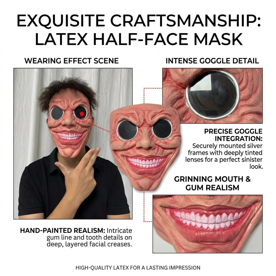 Demi-Masque Sourire Trou Noir Effrayant – vue 3