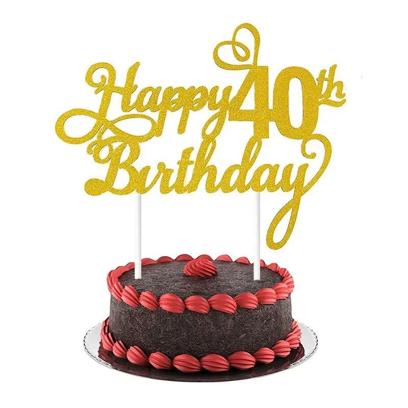 Topper Gâteau Happy Birthday Chiffre d'Âge - Lot de 1 à 20 pièces – vue 11