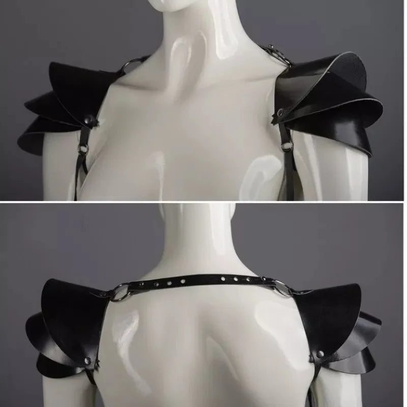 Armure d'Épaule Gothique Femme – Harnais Noir