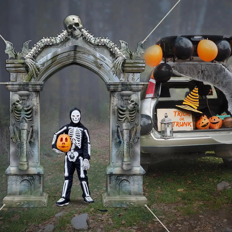 Bannière Halloween Cimetière – Squelettes et Tombes