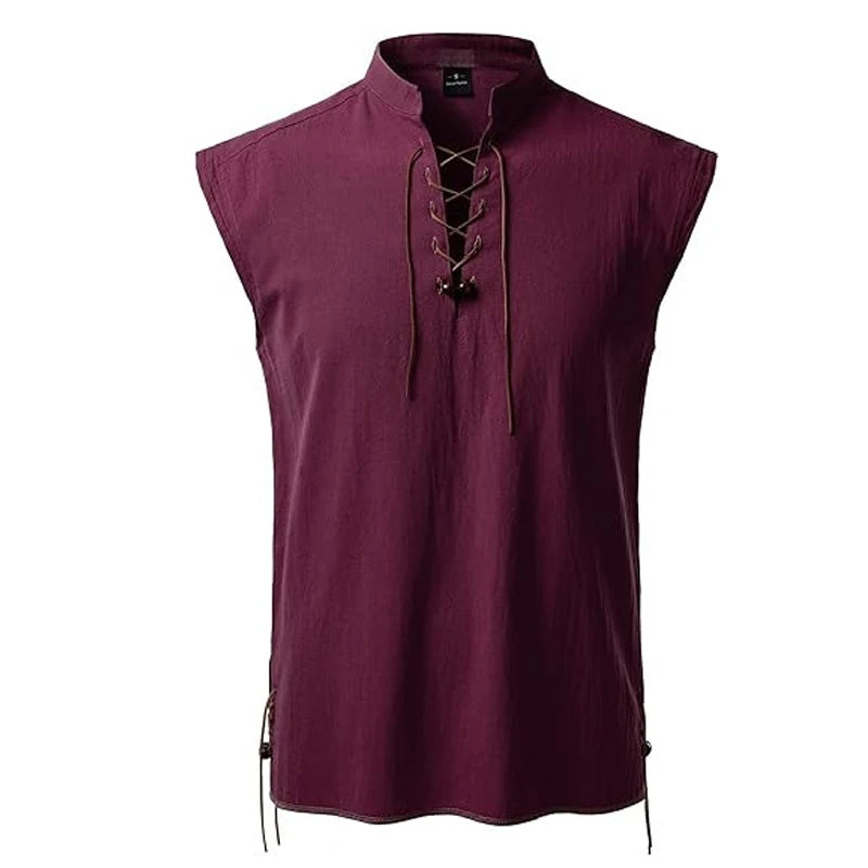 Chemise Pirate Sans Manches à Lacets Homme – vue 9