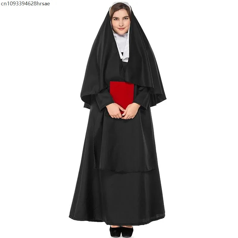 Déguisement Religieuse Robe Longue Noire
