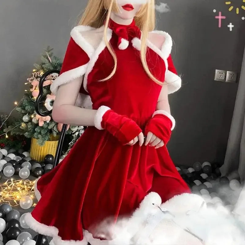 Déguisement Mère Noël Femme avec Cape – vue 2