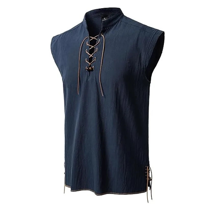Chemise Pirate Sans Manches à Lacets Homme – vue 4