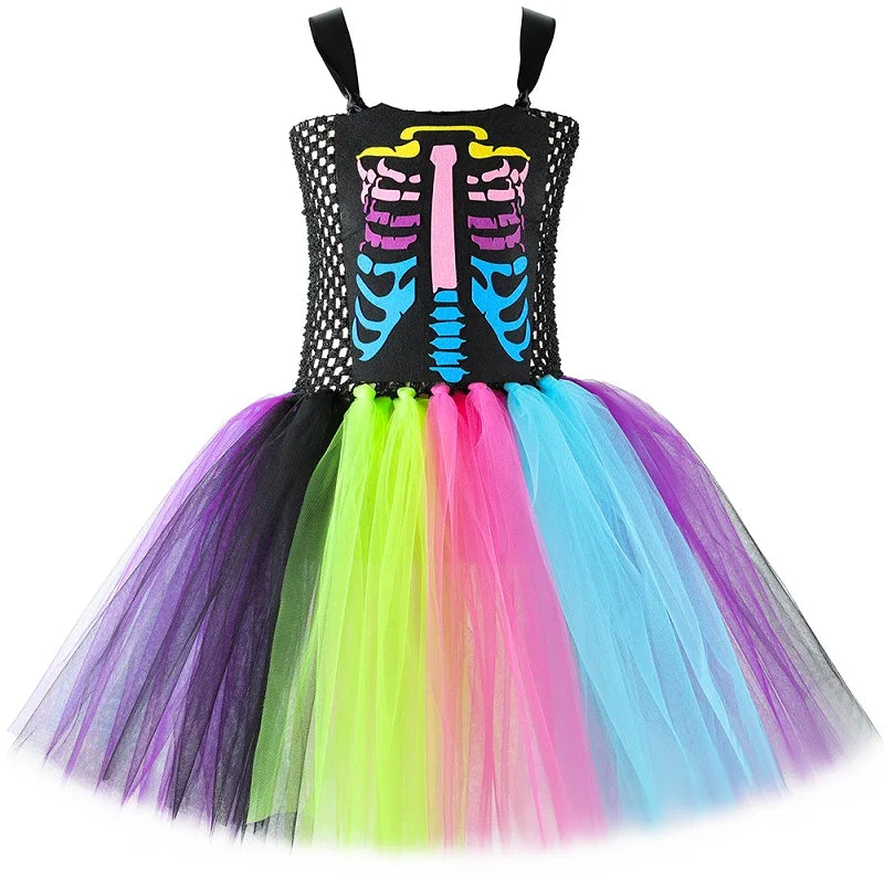 Robe Tutu Squelette Punk Fille