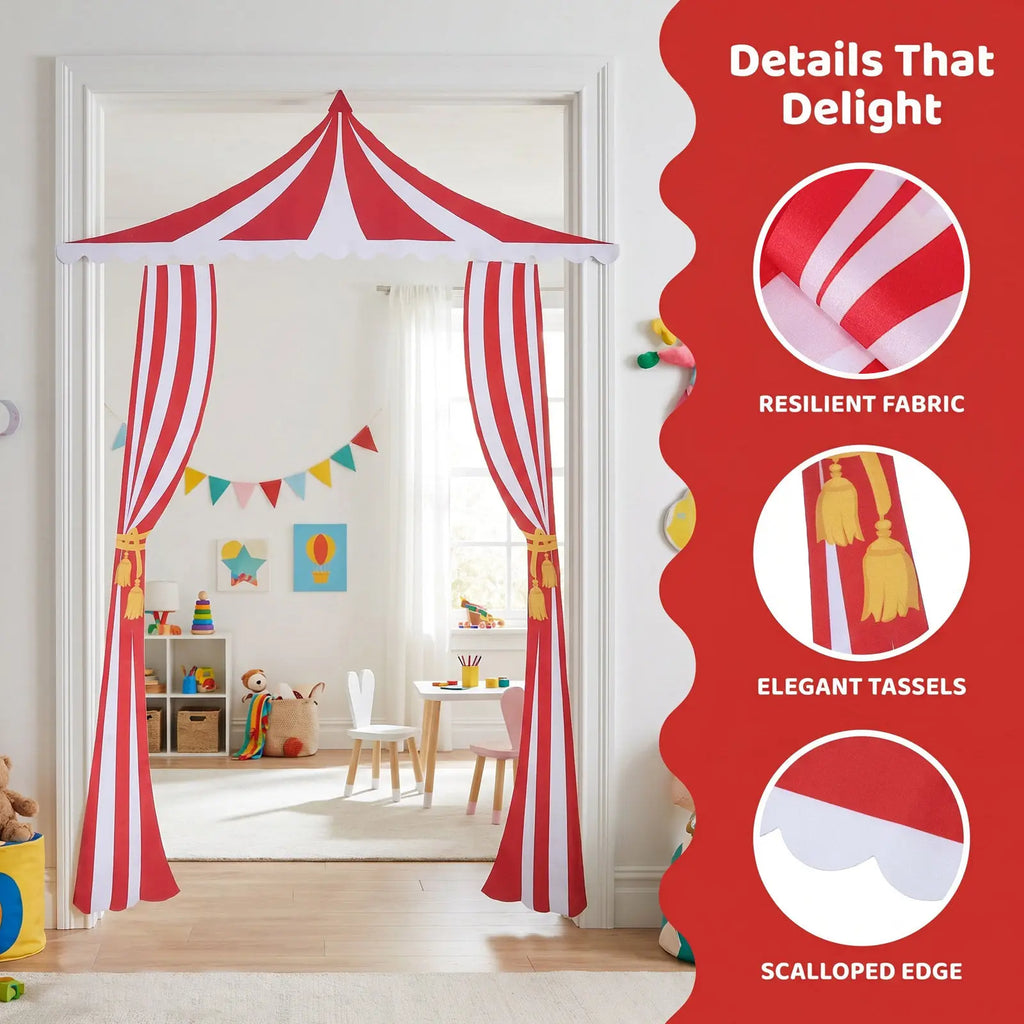 Toile de fond rideau rouge cirque Carnaval – vue 2
