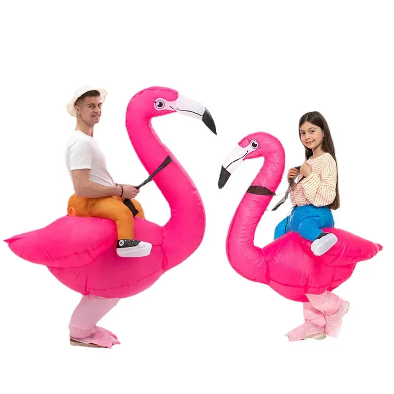 Déguisement Gonflable Flamant Rose Chevauché