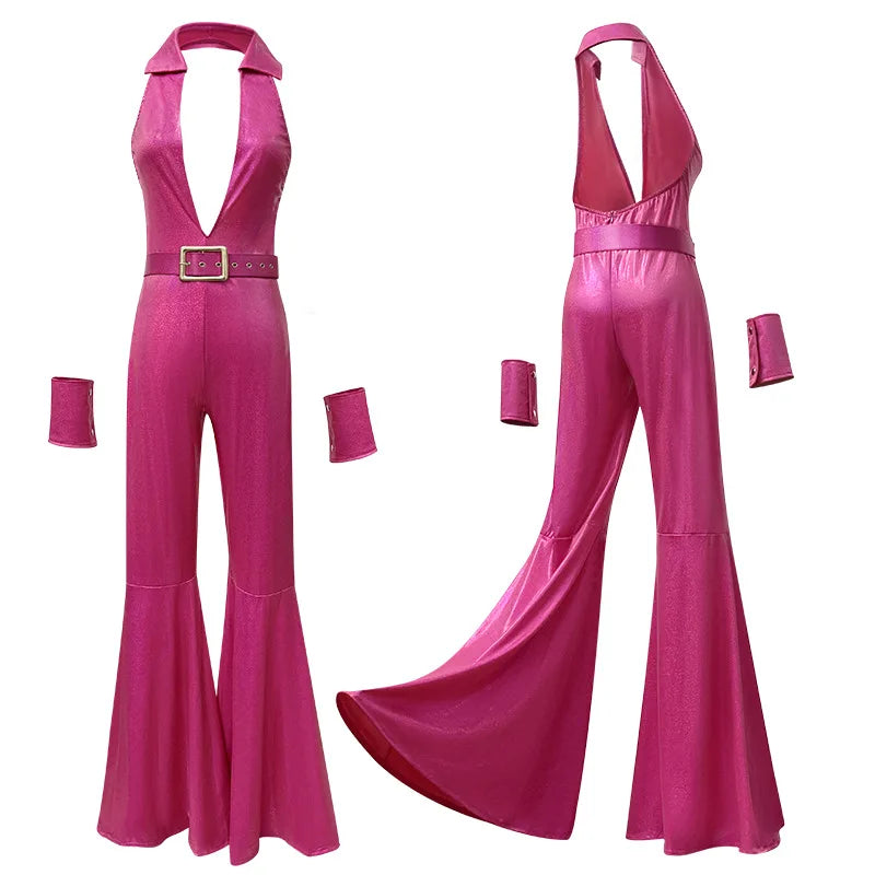 Body Disco Hippie Années 70 Femme avec Ceinture