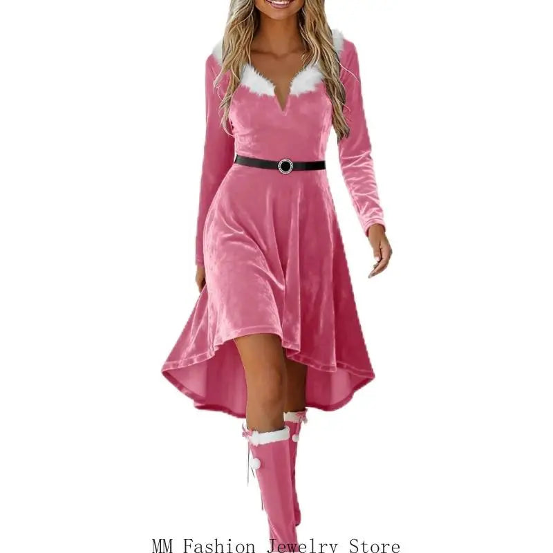 Robe Mère Noël à Franges Femme – Modèle Doré – vue 12