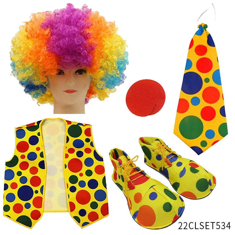 Kit Clown – Nez, Perruque, Nœud Papillon et Chapeau