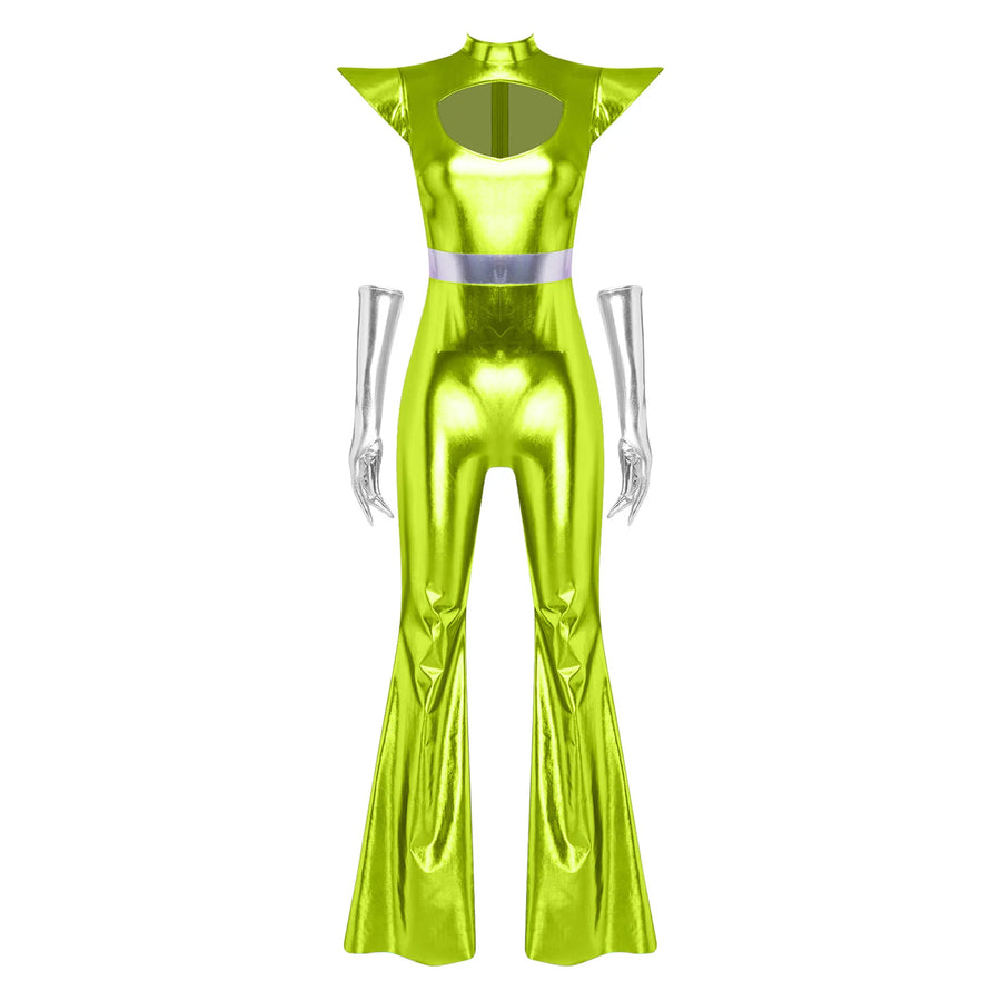 Combinaison Disco Alien Métallisée Femme – vue 6