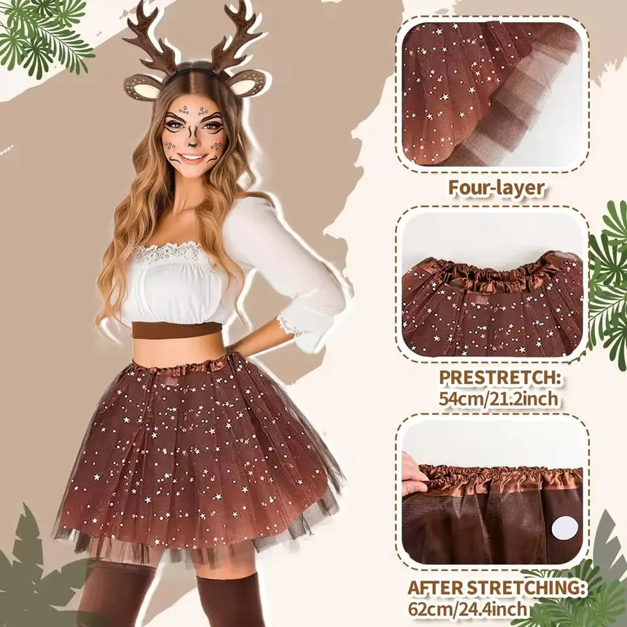 Déguisement Renne Sexy 4 Pièces avec Tutu