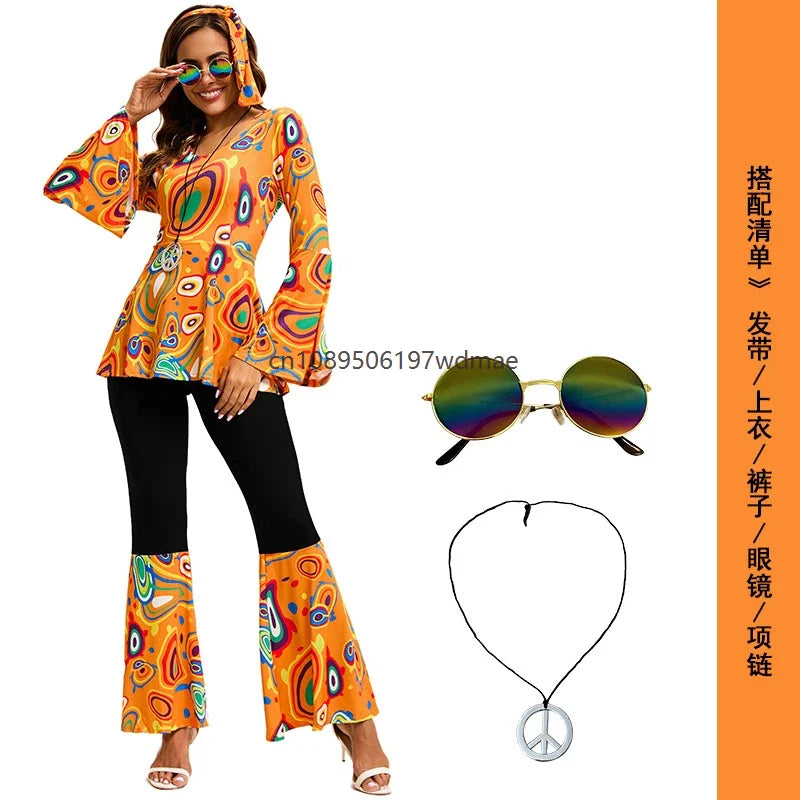 Tenue Disco Multicolore avec Bandeau