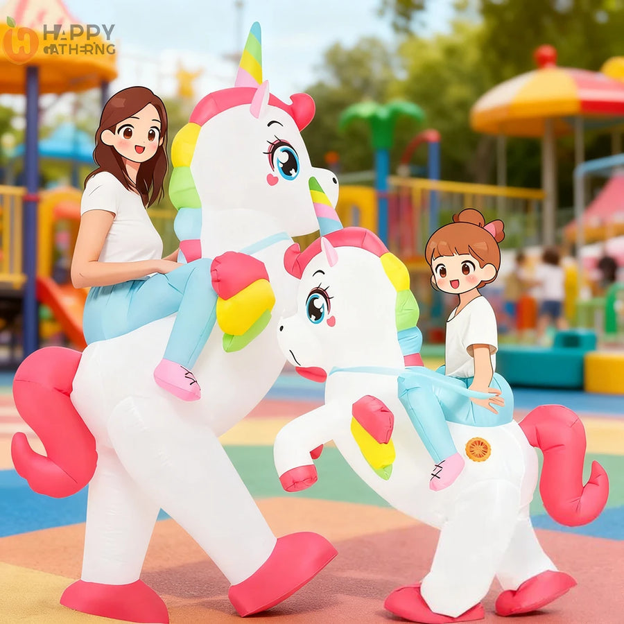 Déguisement Licorne Gonflable à Chevaucher Adulte
