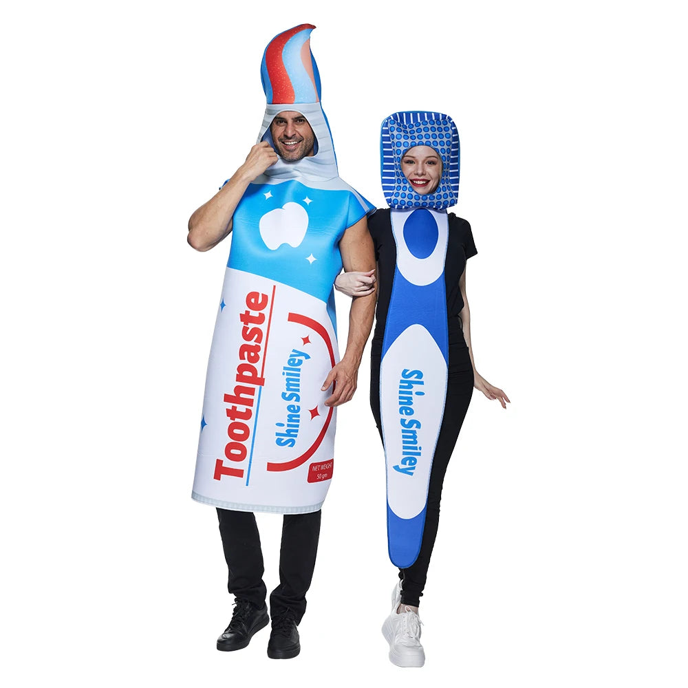 Déguisement Couple Brosse à Dents et Dentifrice