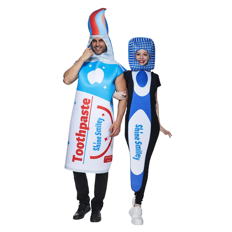 Déguisement Couple Brosse à Dents et Dentifrice