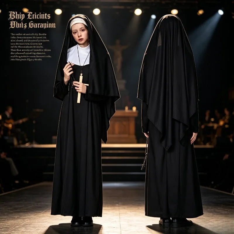 Robe de Religieuse Longue Noire