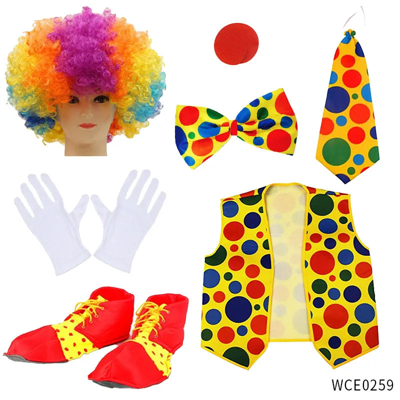 Kit Clown – Nez, Perruque, Nœud Papillon et Chapeau
