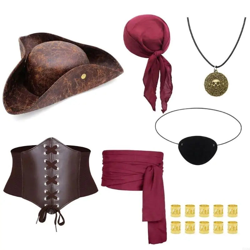 Kit Pirate – Foulard, Collier, Cache-Œil et Ceinture