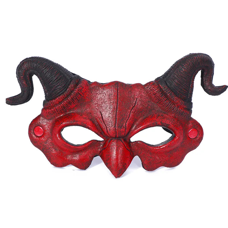 Demi-Masque Démon à Cornes de Taureau