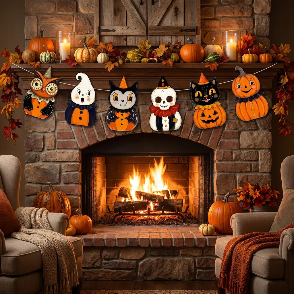 Guirlande décorative en papier Halloween – 5 coloris – vue 4