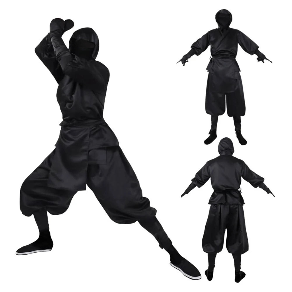 Déguisement Ninja Kimono à Capuche Noir Adulte