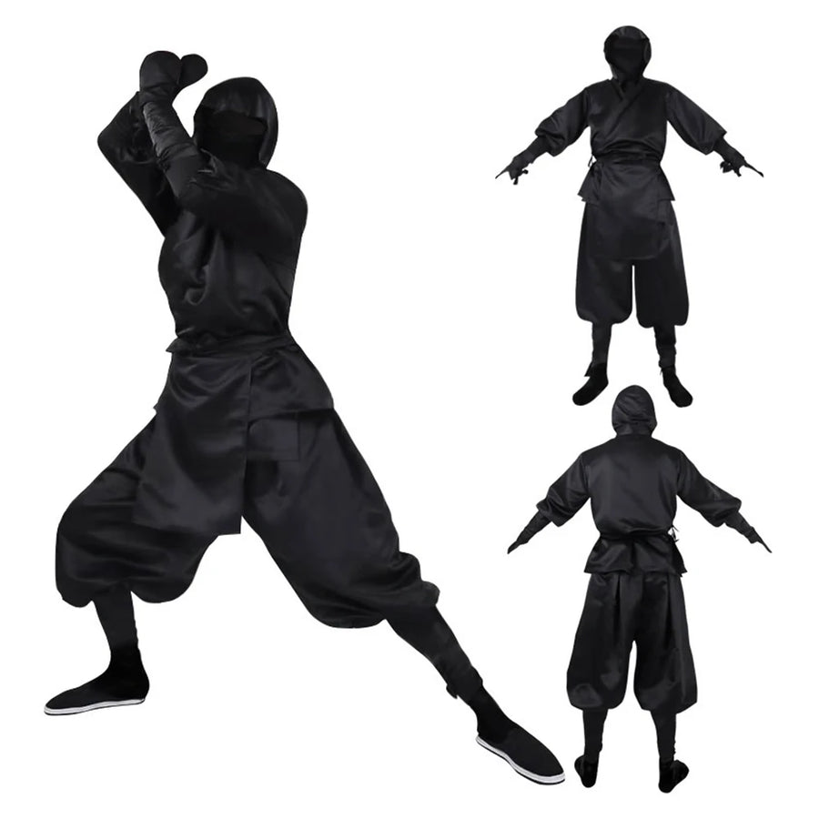 Déguisement Ninja Kimono à Capuche Noir Adulte