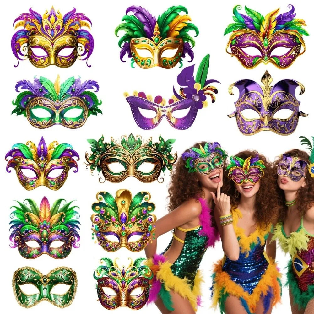 Lot de 6 masques vénitiens en papier – Carnaval – vue 3