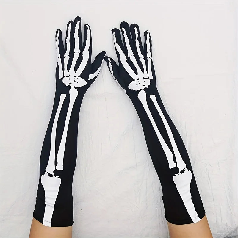 Gants Squelette Longs Élastiques – vue 6