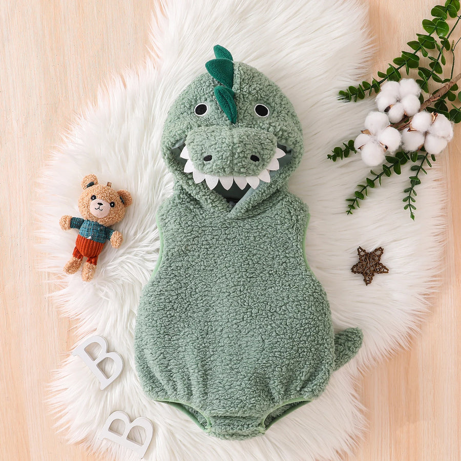 Déguisement Dinosaure Bébé — Body sans Manches à Capuche – vue 2