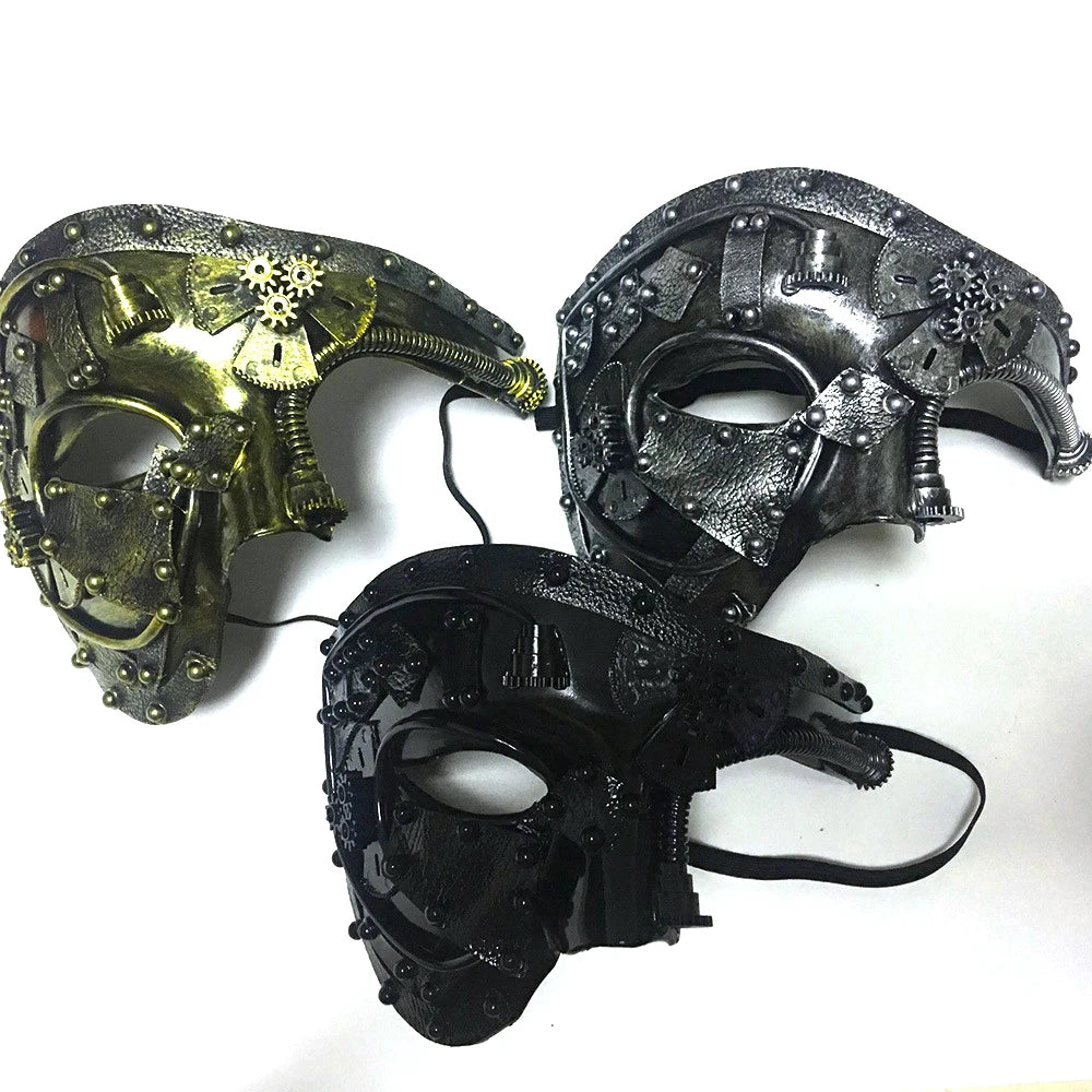 Demi-Masque Fantôme Steampunk Homme – vue 5