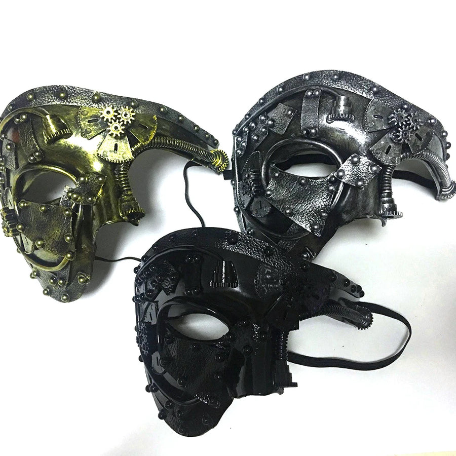 Demi-Masque Fantôme Steampunk Homme – vue 5