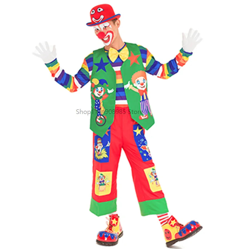 Déguisement Clown Rigolo Adulte – Tenue Colorée de Fête – vue 13