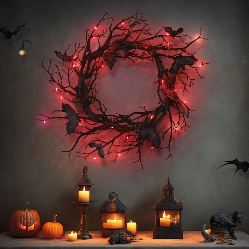 Couronne décorative LED Halloween – vue 2