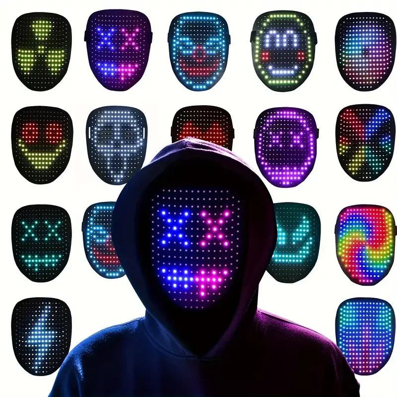 Masque LED Lumineux à Détection de Gestes