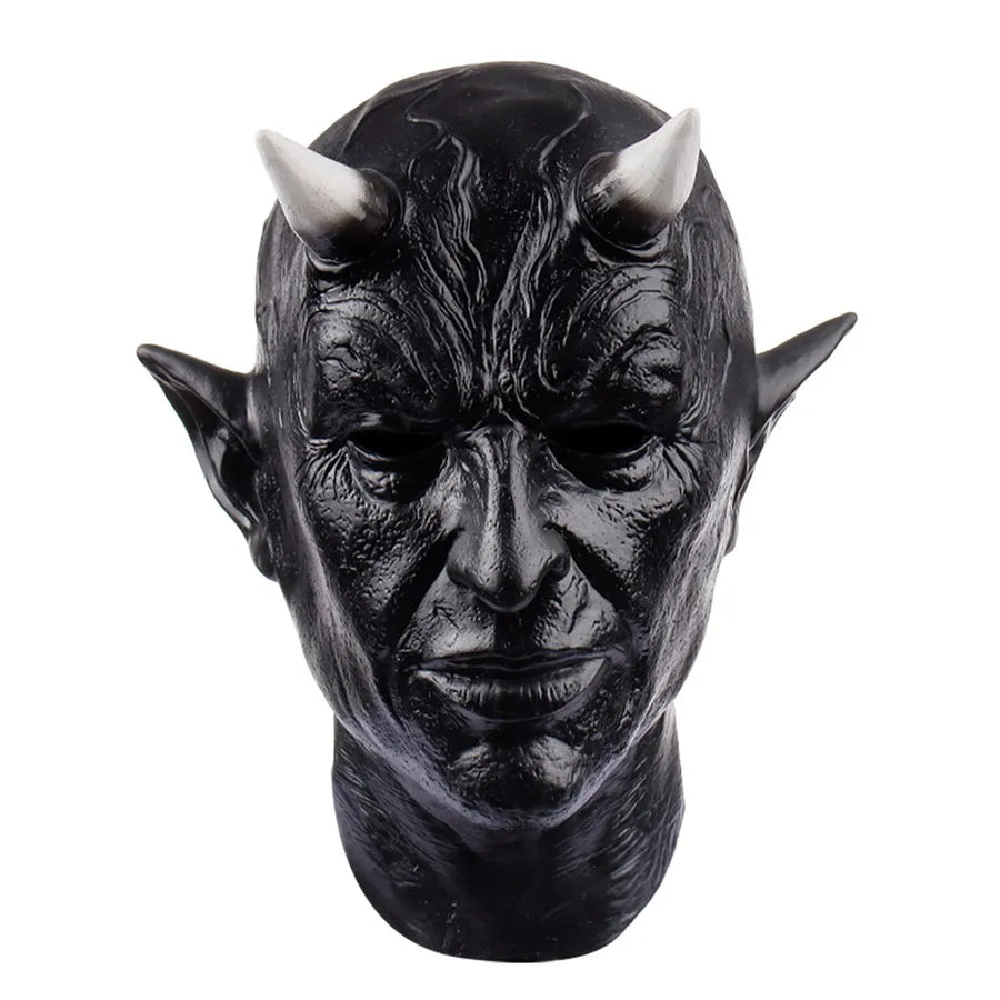 Masque Démon à Cornes en Latex – Masque d'Horreur Intégral – vue 7