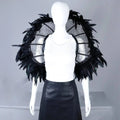 Cape à Col en Plumes et Dentelle Noire Gothique