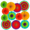 Éventails en Papier Colorés Fiesta Mexicaine - Lot de 12 – vue 9