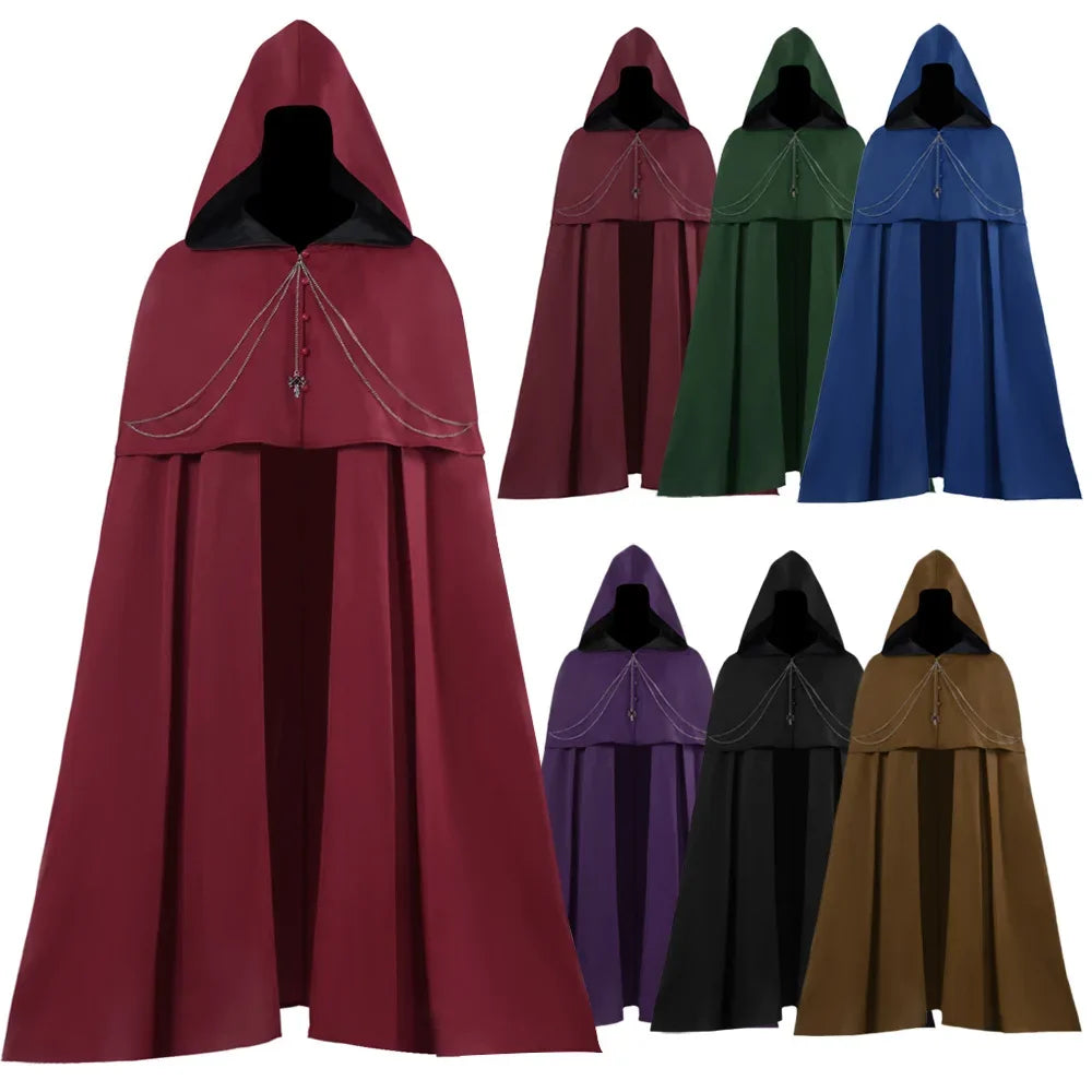 Cape Chevalier Noir à Capuche – Vampire Médiéval